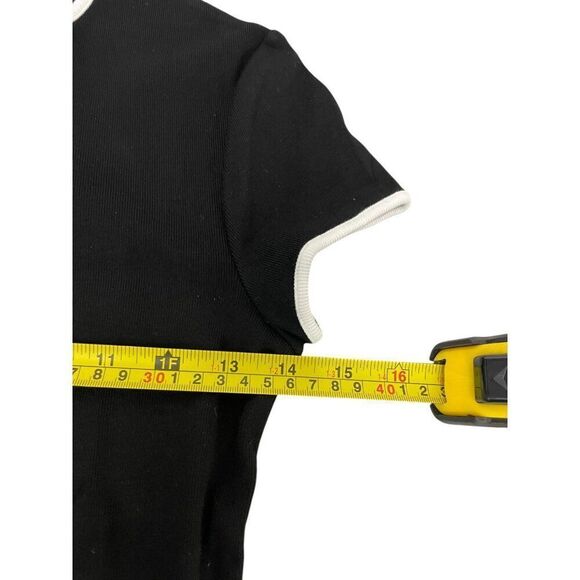 Massimo Dutti Womens Sweater Top XS Crew Neck Black Short Sleeve 6853/577 NWT - Picture 11 of 12